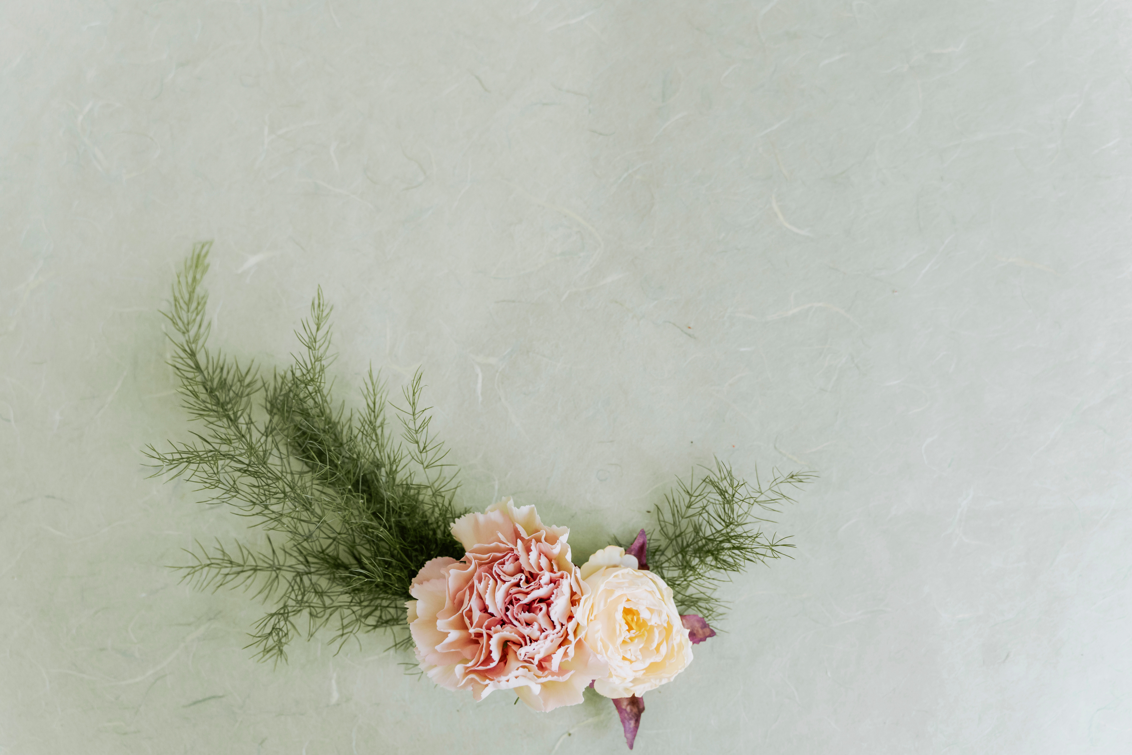 Floral Wreath on Green Background